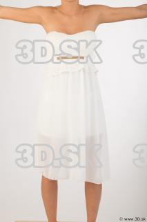 Whole body white dress modeling t pose of Leah 0001